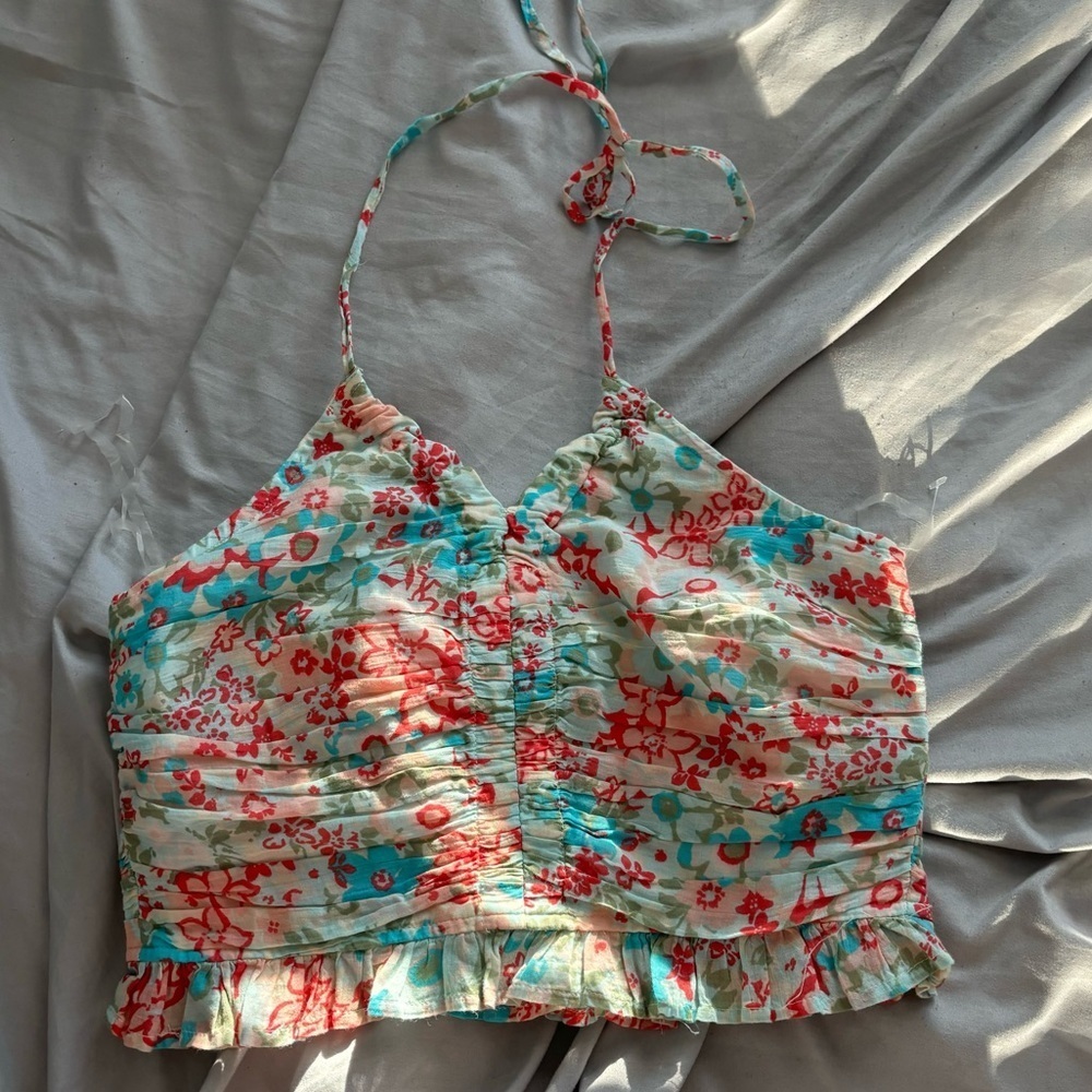 American Eagle Floral Halter Top